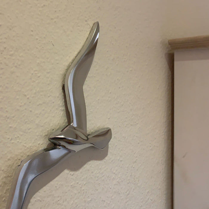 Wand Deko-Objekt Möwe 34cm Aluminium Silber Deko-Figur