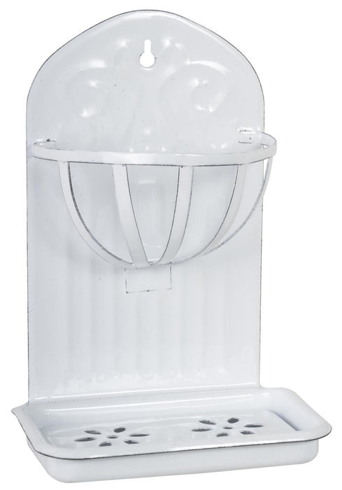 IB Laursen Seifenschale Emaille Weiß 21cm Wandmontage Seifenhalter Seifenablage