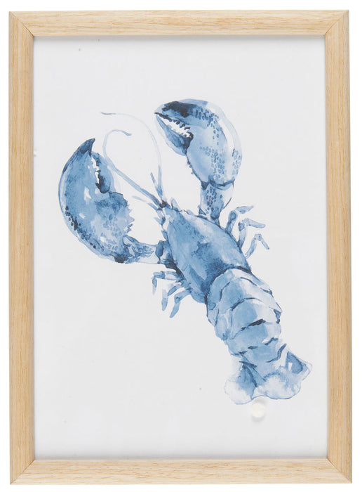 Vintage Wandbild Sylt Motiv Hummer 20x28cm Holzrahmen Glas-Scheibe maritime Deko