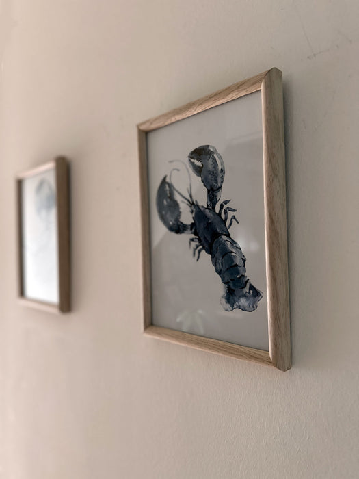 Vintage Wandbild Sylt Motiv Hummer 20x28cm Holzrahmen Glas-Scheibe maritime Deko