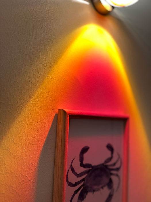 Vintage Wandbild Sylt Motiv Krebs 20x28cm Holzrahmen Glas-Scheibe maritime Deko