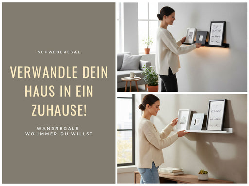 KI-generiertes Bild,Wandregal Wandboard Freja 2´er Set 45cm Weiß Deko Regal Schweberegal Küchenregal