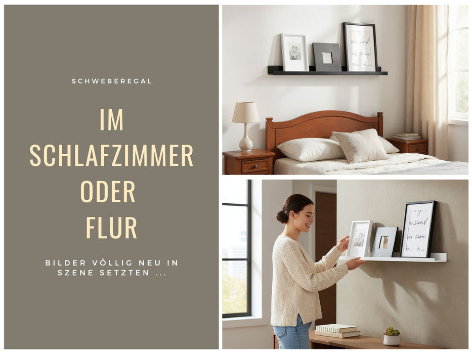 KI-generiertes Bild,Wandregal Wandboard Freja 2´er Set 45cm Weiß Deko Regal Schweberegal Küchenregal