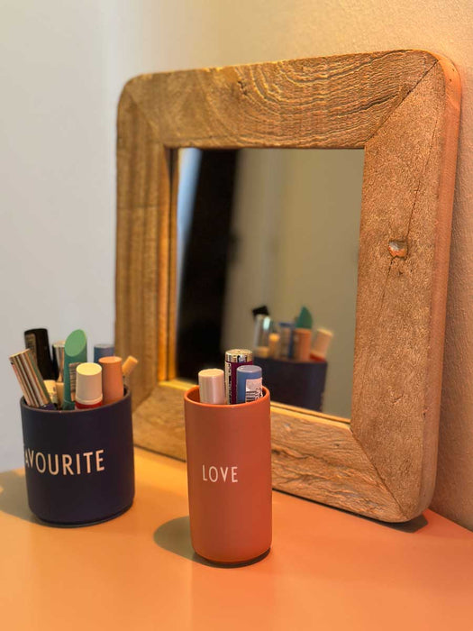 Holz Wandspiegel Dehli Grau 32-32cm Fundholz Holzrahmen Spiegel Wohnzimmer Flur