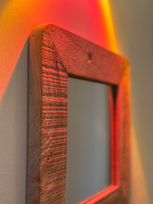 Holz Wandspiegel Dehli Grau 32-32cm Fundholz Holzrahmen Spiegel Wohnzimmer Flur