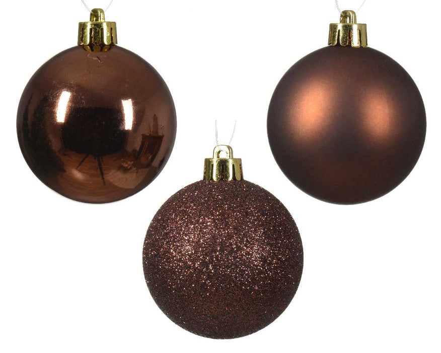 30 Kunststoff Weihnachtskugeln Braun Espresso 4cm-6cm Baumkugel Dekokugel
