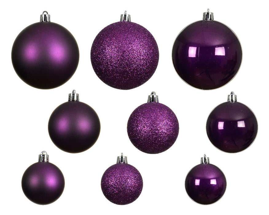 30 Kunststoff Weihnachtskugeln Lila Feige 4cm-6cm Baumkugel Dekokugel