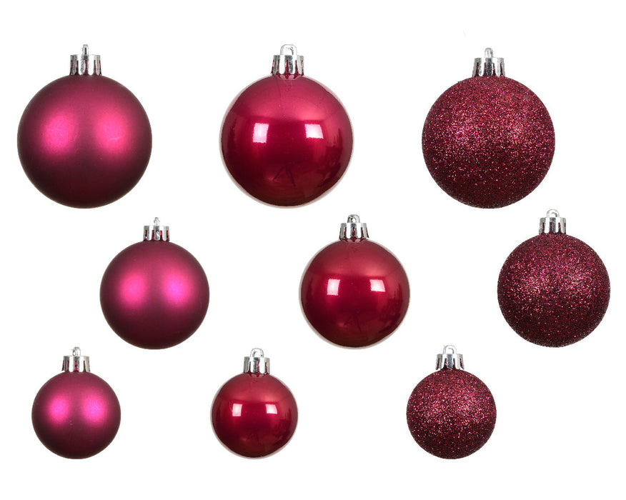 30 Kunststoff Weihnachtskugeln Festive Pink 4cm-6cm Baumkugel Dekokugel