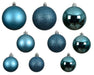 30 Kunststoff Weihnachtskugeln Folk Blau Türkis 4cm-6cm Baumkugel Dekokugel