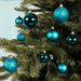 30 Kunststoff Weihnachtskugeln Folk Blau Türkis 4cm-6cm Baumkugel Dekokugel