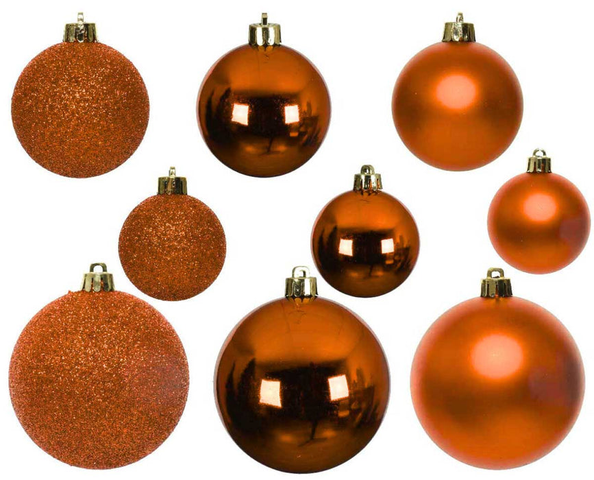 30 Kunststoff Weihnachtskugeln Orange 4cm-6cm Baumkugel Dekokugel