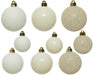 KI-generiertes Bild,33 Christbaumkugeln Kunststoff Woll-Weiß Spitze Stern Weihnachtskugeln