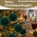 KI-generiertes Bild,8 XL Design Weihnachtskugeln 8cm Samt Bordeaux Rot Kunststoff Baumkugel Deko