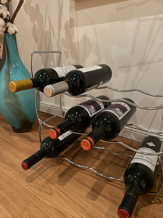 3x Metall Weinregal 12 Flaschen Silber Stapelbar Flaschenständer Flaschenregal