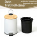 Tretmülleimer Papierkorb 3L Weiß Soft Close Rund Kosmetikeimer Fußpedal Mülleimer
