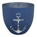 XL Metall Teelichthalter Anker 9cm Blau Silber Votiv Kerzenhalter Windlicht