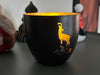 XL Metall Teelichthalter Steinbock 9cm Schwarz Gold Votiv Kerzenhalter Windlicht