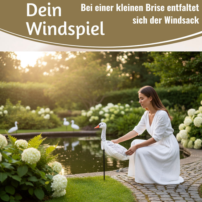 Windspiel Windgans Gertrude 70cm Windsack Gartendeko für draußen