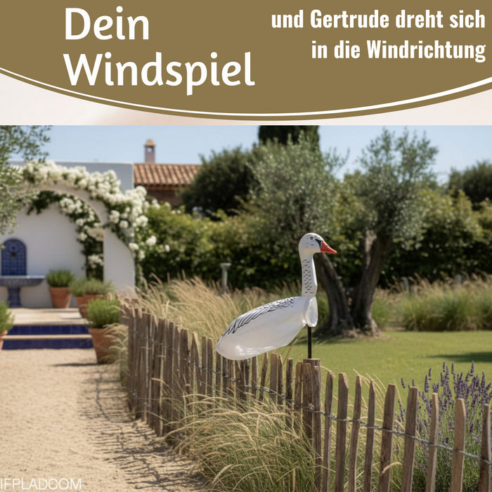 Windspiel Windgans Gertrude 70cm Windsack Gartendeko für draußen
