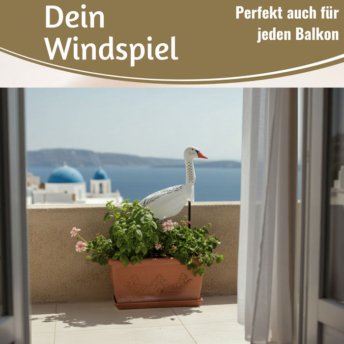 Windspiel Windgans Gertrude 70cm Windsack Gartendeko für draußen