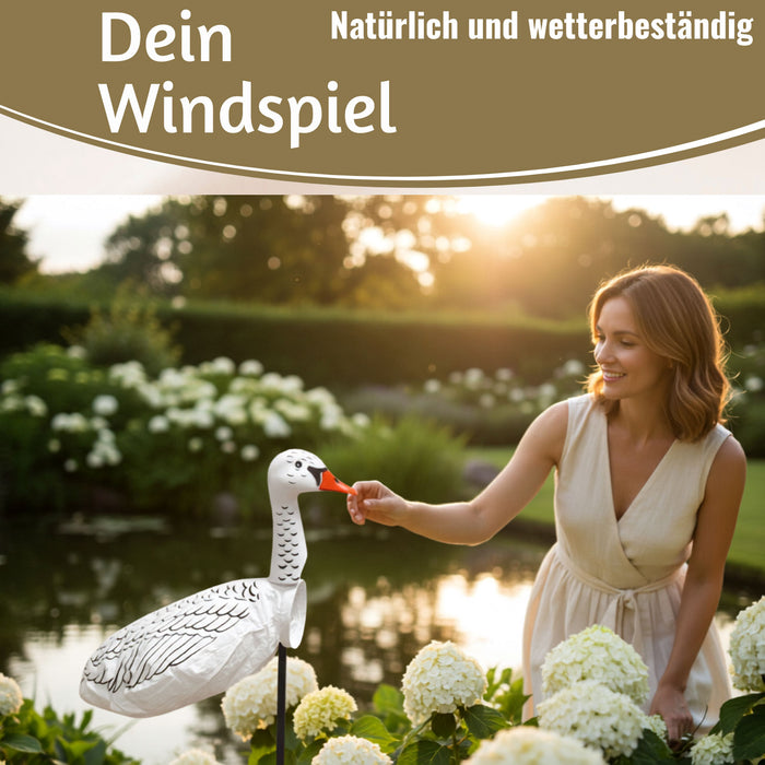 KI-generiertes Bild,Windspiel Windgans Gertrude 70cm Windsack Gartendeko für draußen