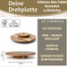KI-generiertes Bild,Premium Holz Servierplatte 37cm Akazie Drehteller drehbar Drehtablett Drehplatte