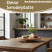KI-generiertes Bild,Premium Holz Servierplatte 37cm Akazie Drehteller drehbar Drehtablett Drehplatte