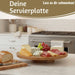 KI-generiertes Bild,Premium Holz Servierplatte 37cm Akazie Drehteller drehbar Drehtablett Drehplatte