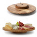 KI-generiertes Bild Premium Holz Servierplatte 37cm Akazie Drehteller drehbar Drehtablett Drehplatte