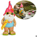 XL Deko Figur Gartenzwerg Surfer 23cm Gnom Skulptur Gartenstatue Statue Objekt