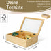 Holz Aufbewahrungsbox Teebox 6 Fächer mit Deckel Schmuckkiste Teekiste Teekasten