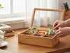 KI-generiertes Bild,Holz Aufbewahrungsbox Teebox 6 Fächer mit Deckel Schmuckkiste Teekiste Teekasten