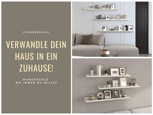 Holz Wandregal Wandboard Eksjö 58cm Weiß Deko Regal Schweberegal Küchenregal