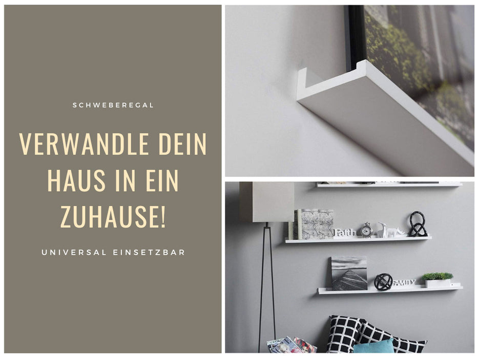 Holz Wandregal Wandboard Eksjö 58cm Weiß Deko Regal Schweberegal Küchenregal