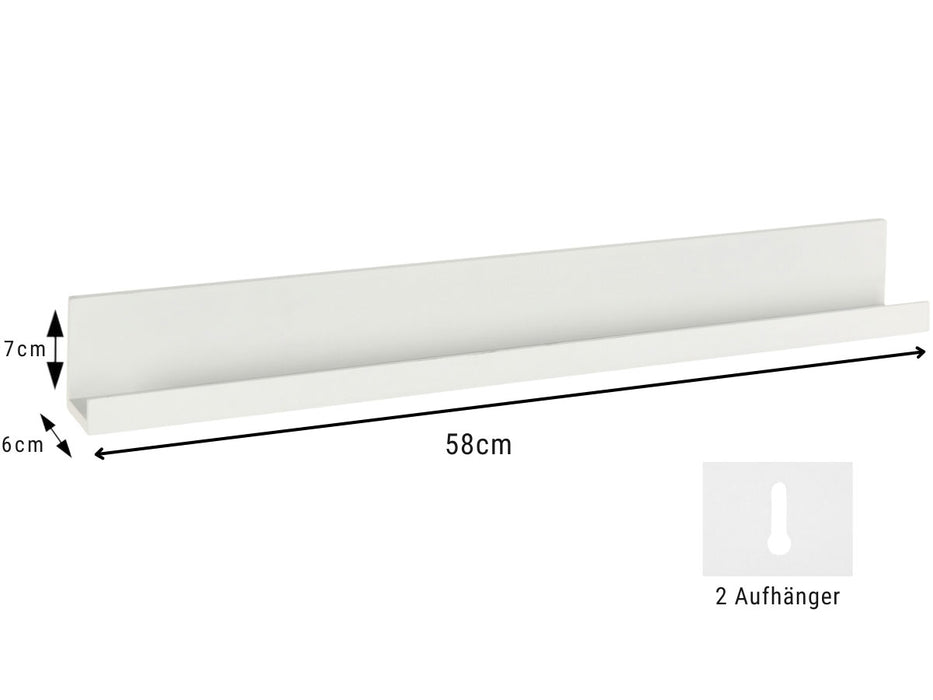 Holz Wandregal Wandboard Eksjö 58cm Weiß Deko Regal Schweberegal Küchenregal