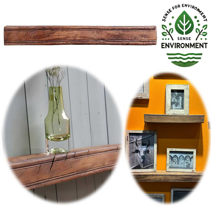 XL Holz Wandregal Bilderregal 80cm Braun Fundholz Wandboard Bilderrahmenleiste Ablage