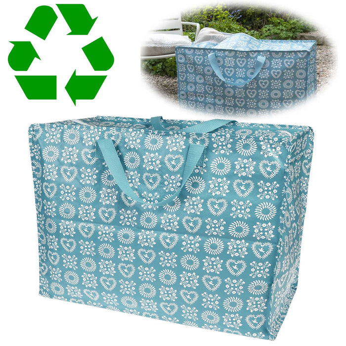 XXL Jumbo Bag Blue Friendship 55cm Recycelt Aufbewahrungstasche Einkaufstasche