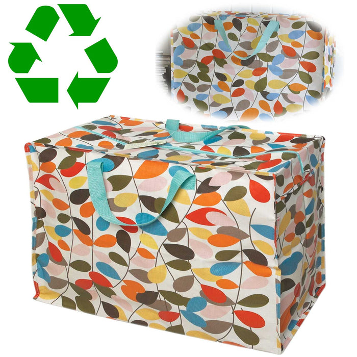 XXL Jumbo Bag Vintage Ivy Blumen 55cm Recyclet Aufbewahrungstasche Einkaufstasche