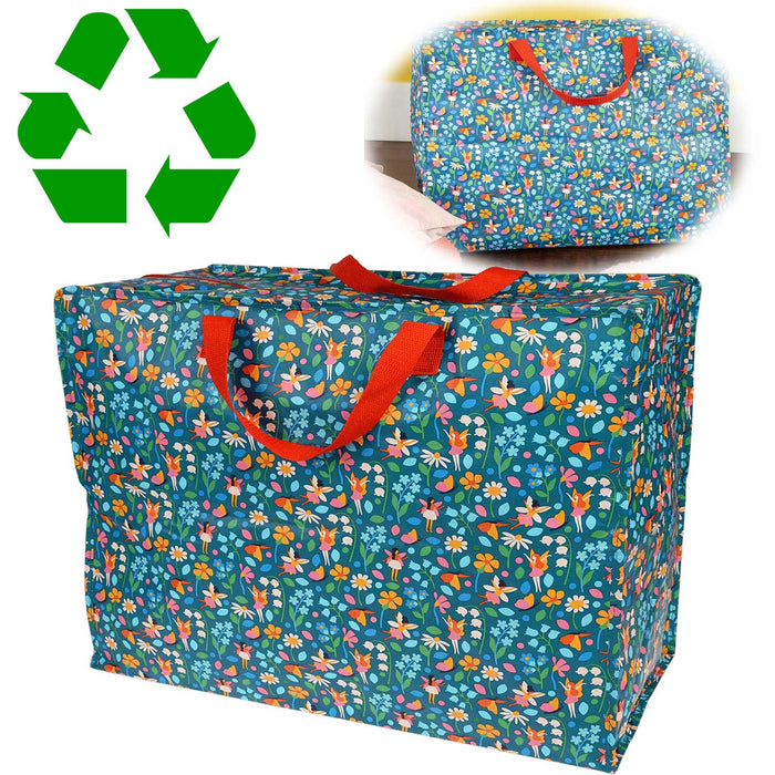 XXL Jumbo Bag Fairies Garden 55cm Recycelt Aufbewahrungstasche Einkaufstasche