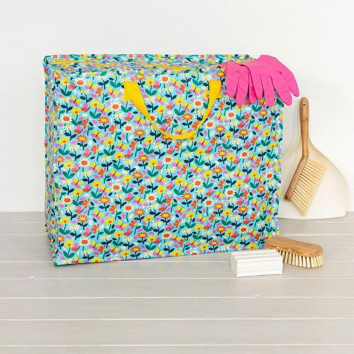 XXL Jumbo Bag Blumen 55cm Recycelt Aufbewahrungstasche Einkaufstasche