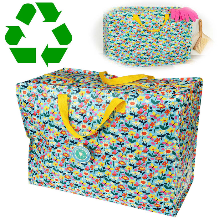XXL Jumbo Bag Blumen 55cm Recycelt Aufbewahrungstasche Einkaufstasche