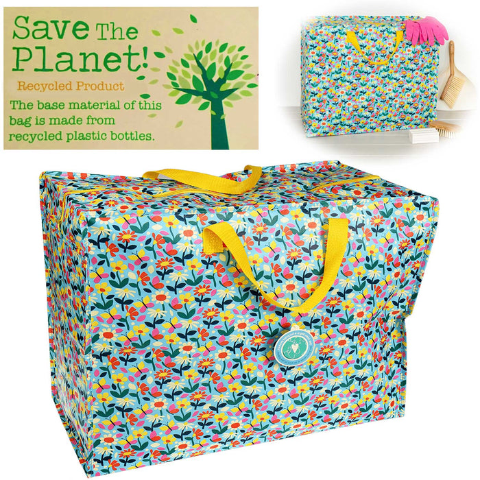 XXL Jumbo Bag Blumen 55cm Recycelt Aufbewahrungstasche Einkaufstasche