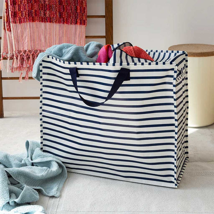 XXL Jumbo Bag Nautical Stripes gestreift 55cm Recycelt Aufbewahrungstasche Einkaufstasche