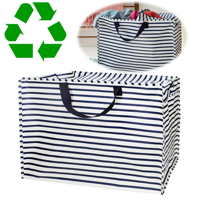 XXL Jumbo Bag Nautical Stripes gestreift 55cm Recyclet Aufbewahrungstasche Einkaufstasche