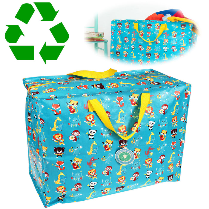 XXL Jumbo Bag lustige Tiere 55cm Recyclet Aufbewahrungstasche Einkaufstasche