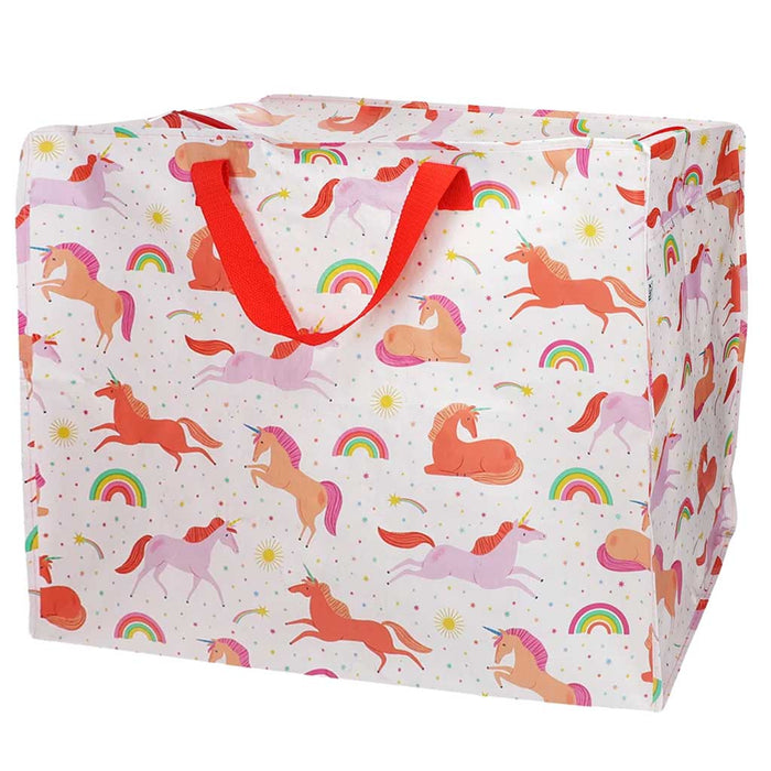XXL Jumbo Bag Unicorns / Einhörner 55cm Recyclet Aufbewahrungstasche Einkaufstasche