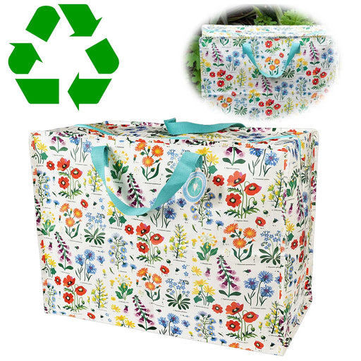 XXL Jumbo Bag Wild Flowers 55cm Recycelt Aufbewahrungstasche Einkaufstasche