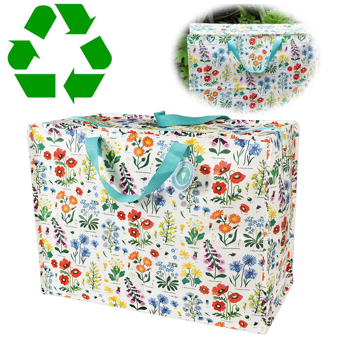 XXL Jumbo Bag Wild Flowers 55cm Recycelt Aufbewahrungstasche Einkaufstasche