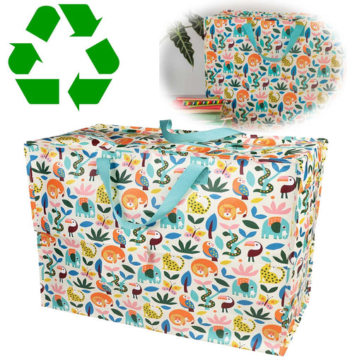XXL Jumbo Bag Wilde Tiere 55cm Recycelt Aufbewahrungstasche Einkaufstasche