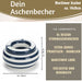 XL Sturmaschenbecher 14x9cm Blau Weiß Windaschenbecher Aschenbecher